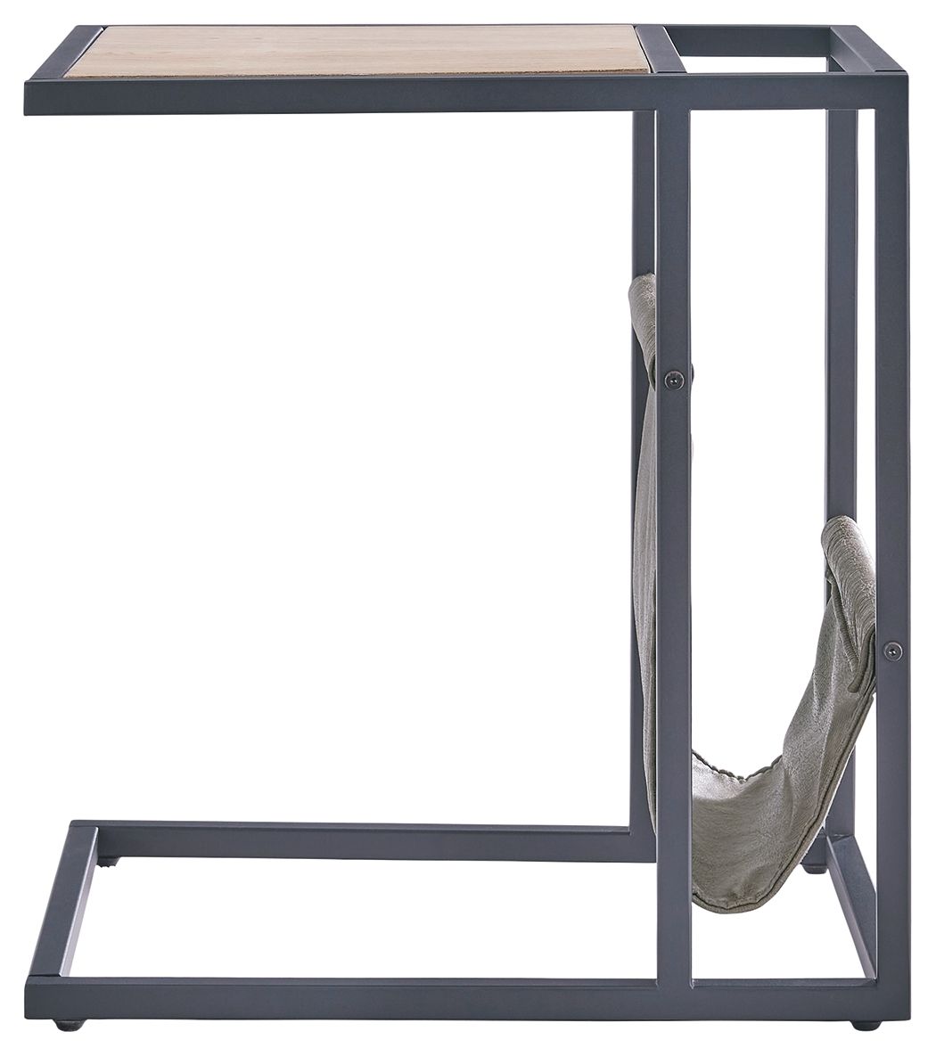 Signature Design by Ashley® Freslowe - Light Brown / Black - Chair Side End Table With Magazine Basket | Meri Furniture