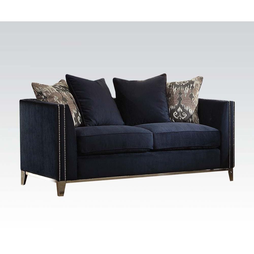 ACME Phaedra - Loveseat - Blue Fabric | Meri Furniture
