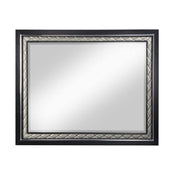 ACME Nicola - Mirror - Silver PU & Black Finish | Meri Furniture