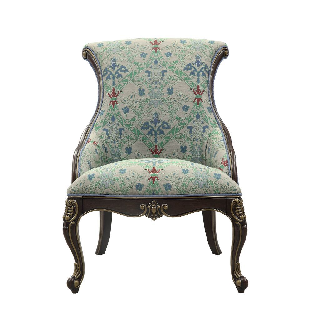 ACME Ameena - Accent Chair - Fabric & Espresso | Meri Furniture