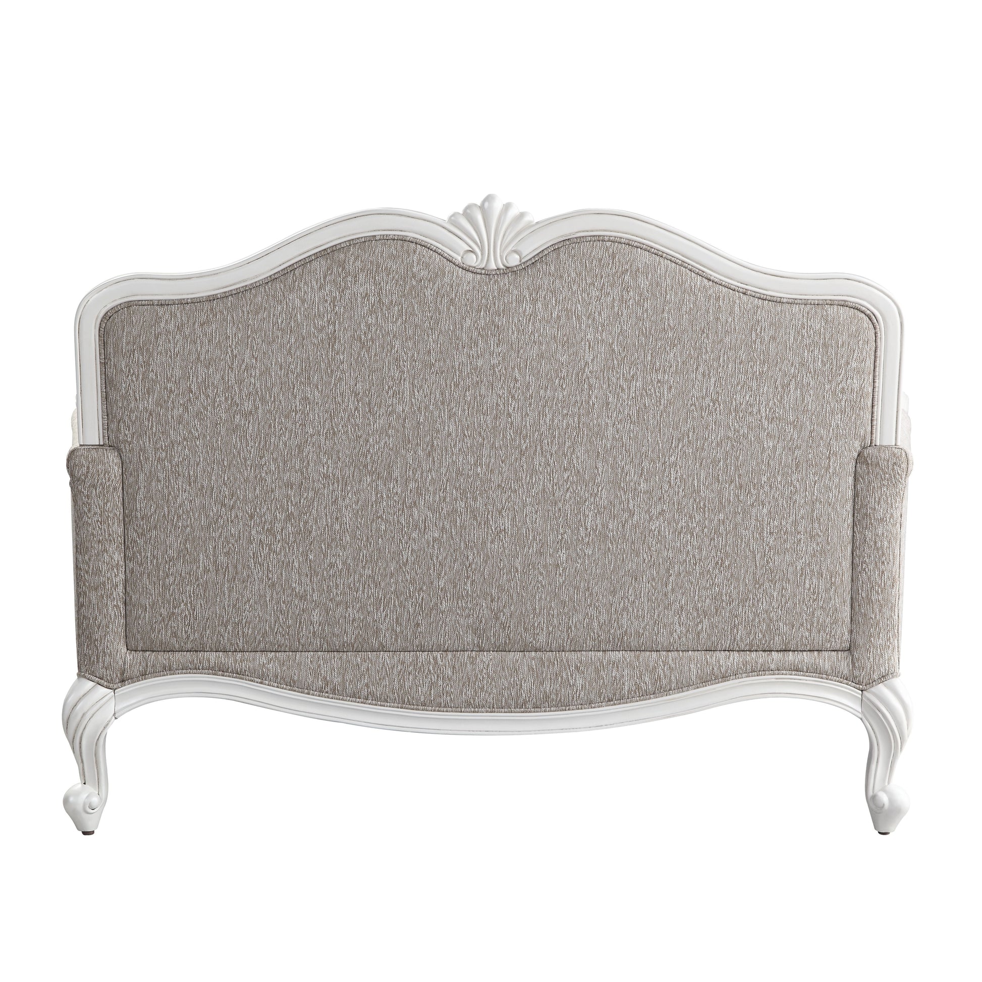 ACME Ciddrenar - Loveseat - Fabric & White Finish | Meri Furniture