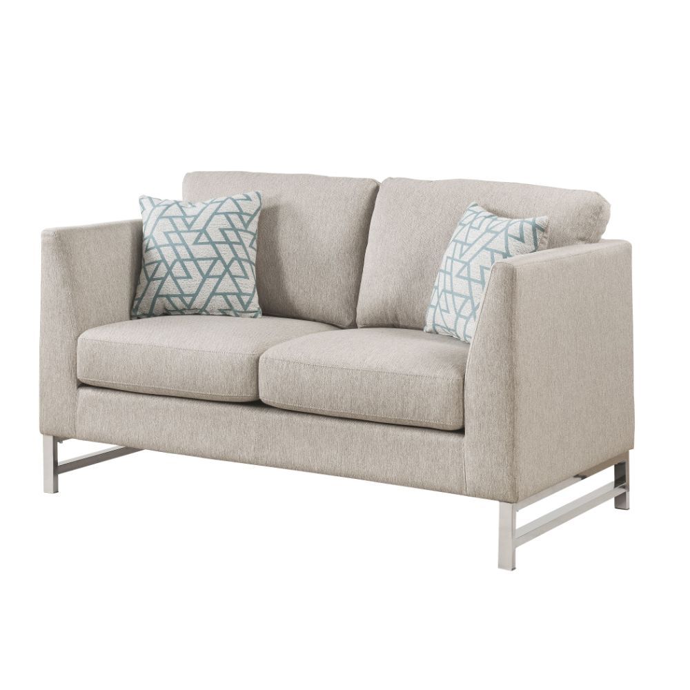 ACME Varali - Loveseat - Beige Linen | Meri Furniture