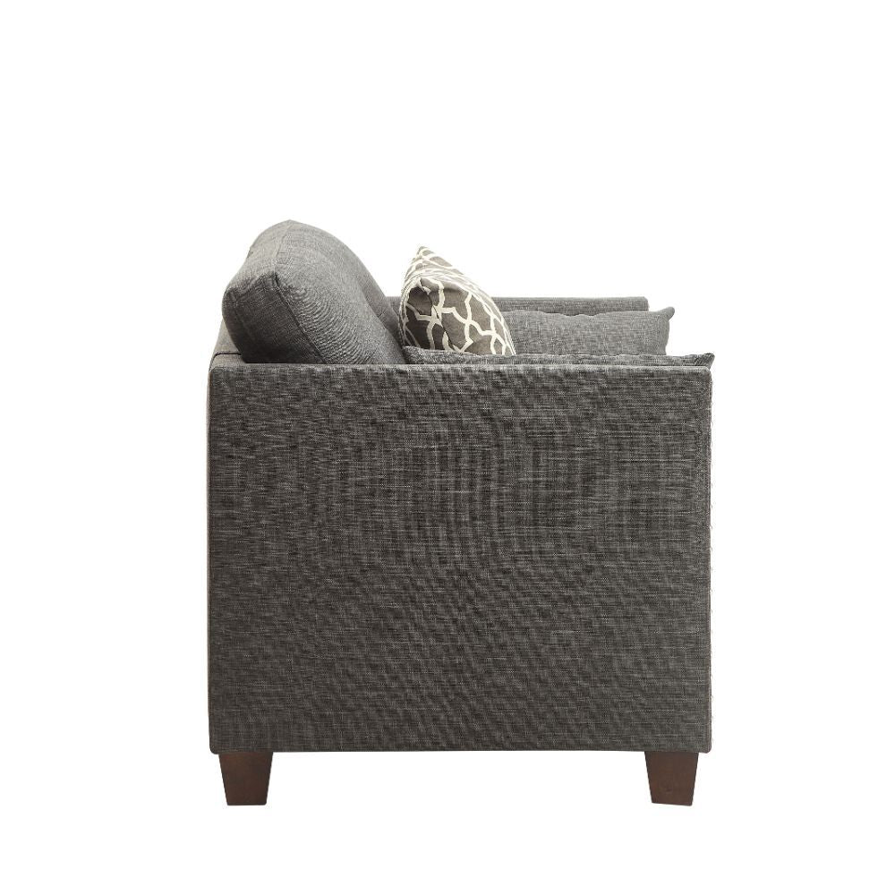 ACME Laurissa - Chair - Light Charcoal Linen | Meri Furniture