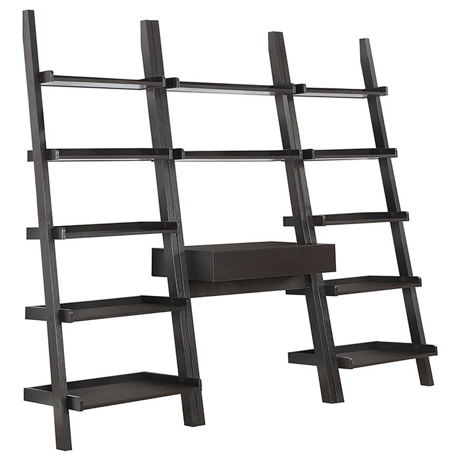 Coaster Fine Furniture Colella - 3 Piece Ladder Desk And Bookcase Set - Cappuccino | Meri Furniture