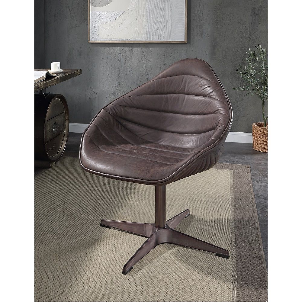 ACME Pipino - Accent Chair With Swivel - Antique Ebony | Meri Furniture