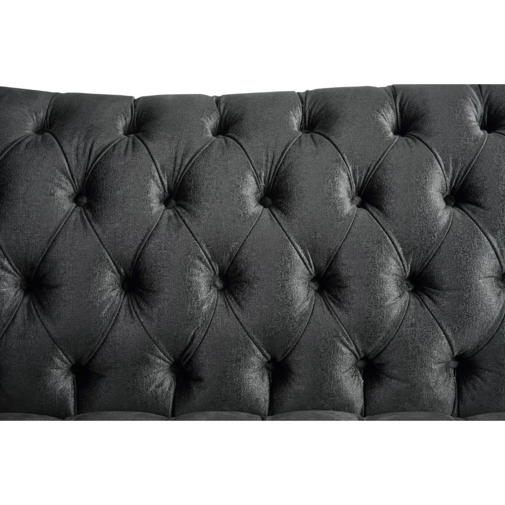 ACME Gaura - Loveseat - Dark Gray Velvet | Meri Furniture