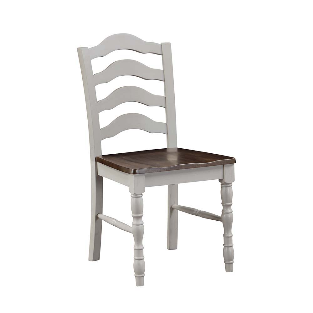 ACME Bettina - Dining Set (5 Piece) - Antique White & Weathered Oak | Meri Furniture