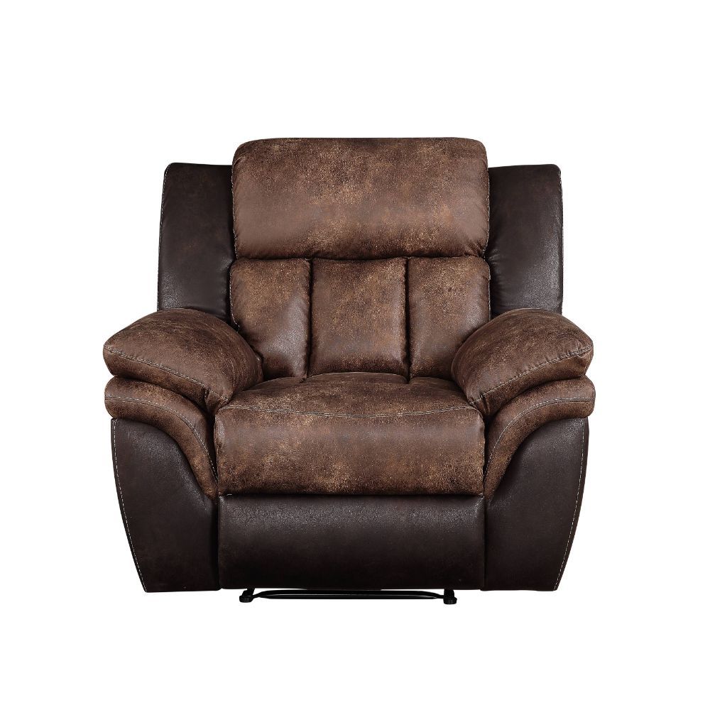 ACME Jaylen - Recliner - Toffee & Espresso Polished Microfiber | Meri Furniture