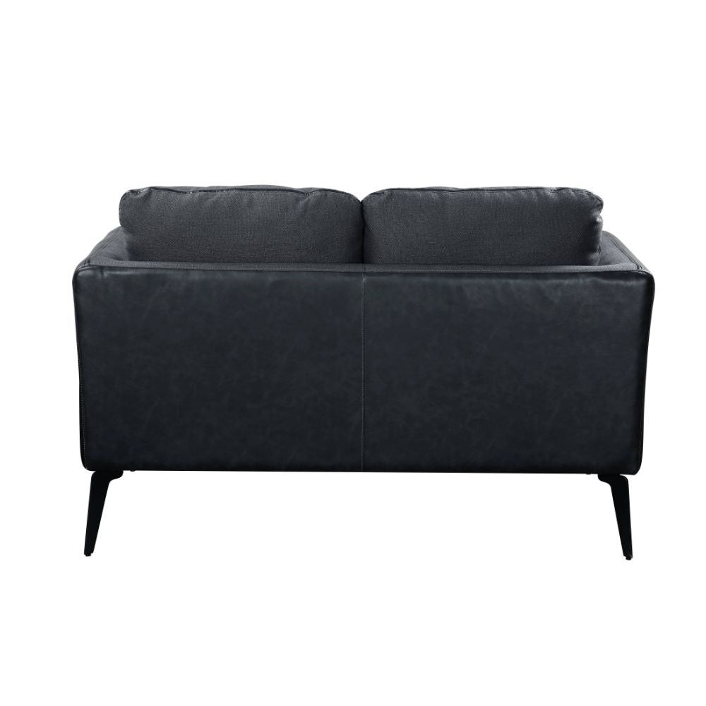 ACME Harun - Loveseat - Gray Fabric & PU | Meri Furniture