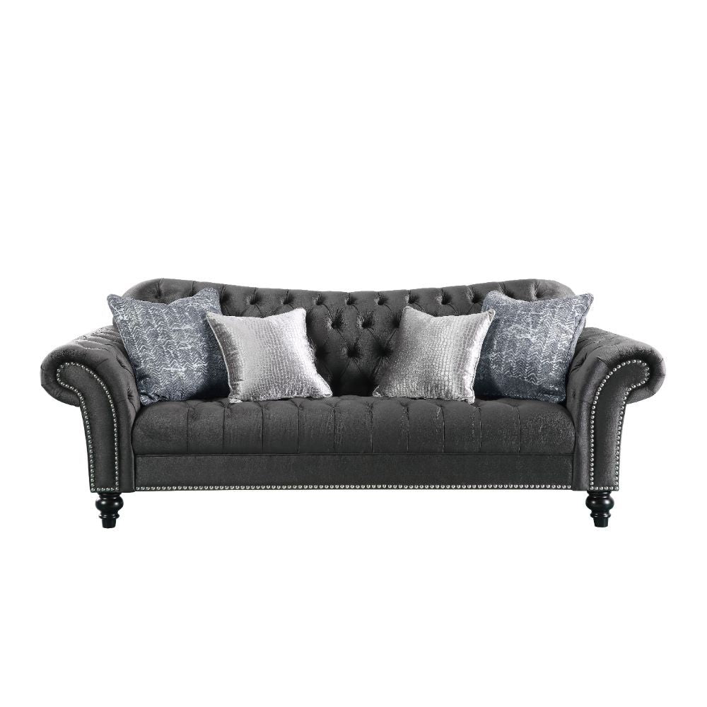 ACME Gaura - Sofa - Dark Gray Velvet | Meri Furniture