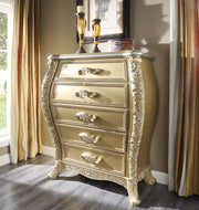 ACME Cabriole - Chest - Gold Finish | Meri Furniture