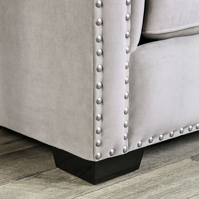 Furniture of America Elliot - Loveseat - Light Gray | Meri Furniture