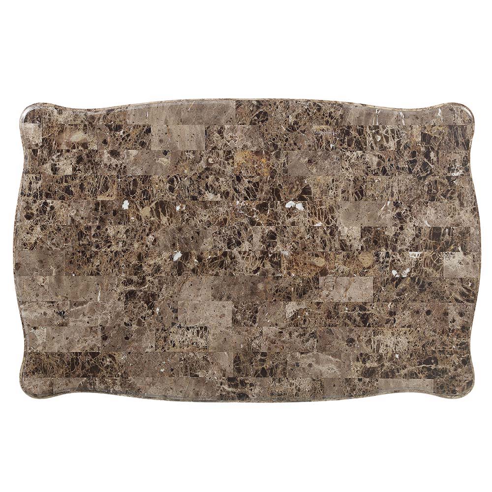 ACME Ragnar - Coffee Table - Marble Top & Cherry Finish | Meri Furniture