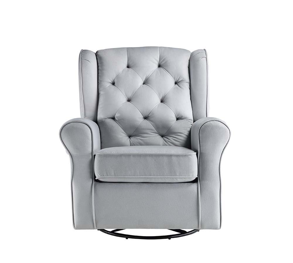 ACME Zeger - Swivel Chair - Gray Fabric | Meri Furniture