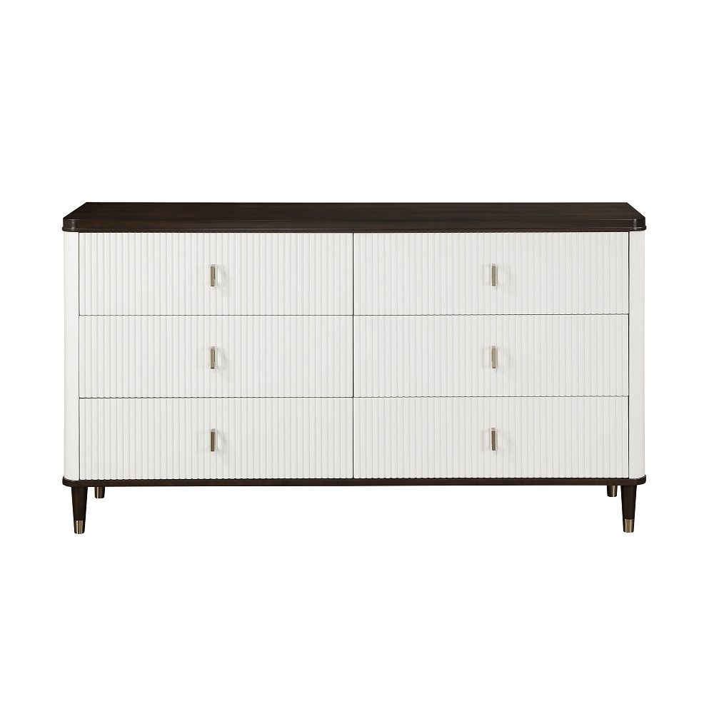 ACME Carena - Dresser With Jewelry Tray - White & Brown | Meri Furniture