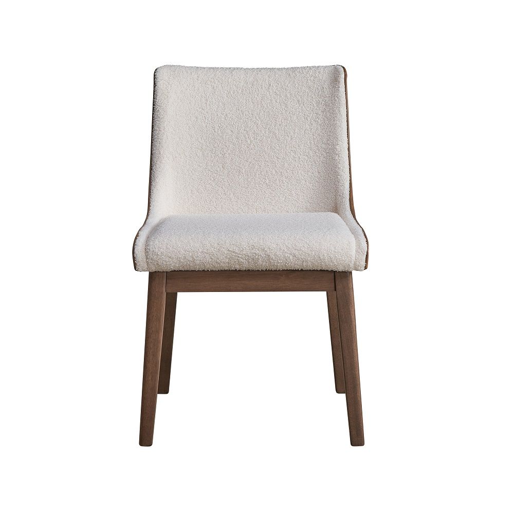 ACME Ginny - Side Chair (Set of 2) - Brown Velvet & Walnut | Meri Furniture