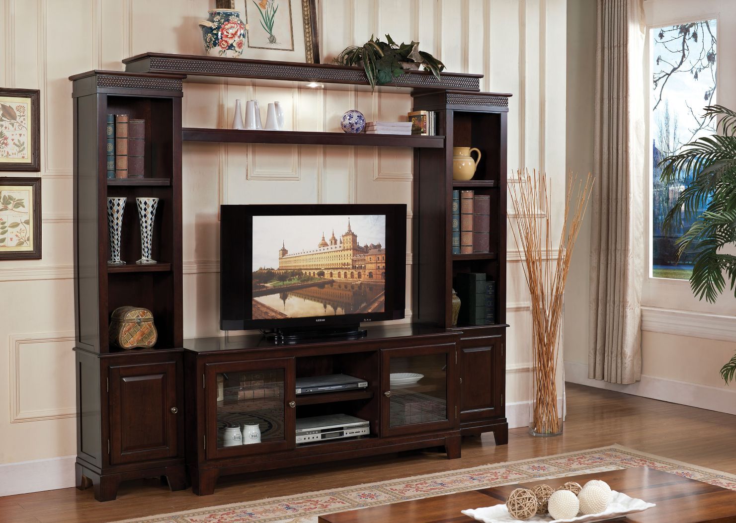 ACME Halden - Entertainment Center - Merlot | Meri Furniture