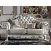 ACME Dresden Loveseat - PU & Bone White Finish | Meri Furniture