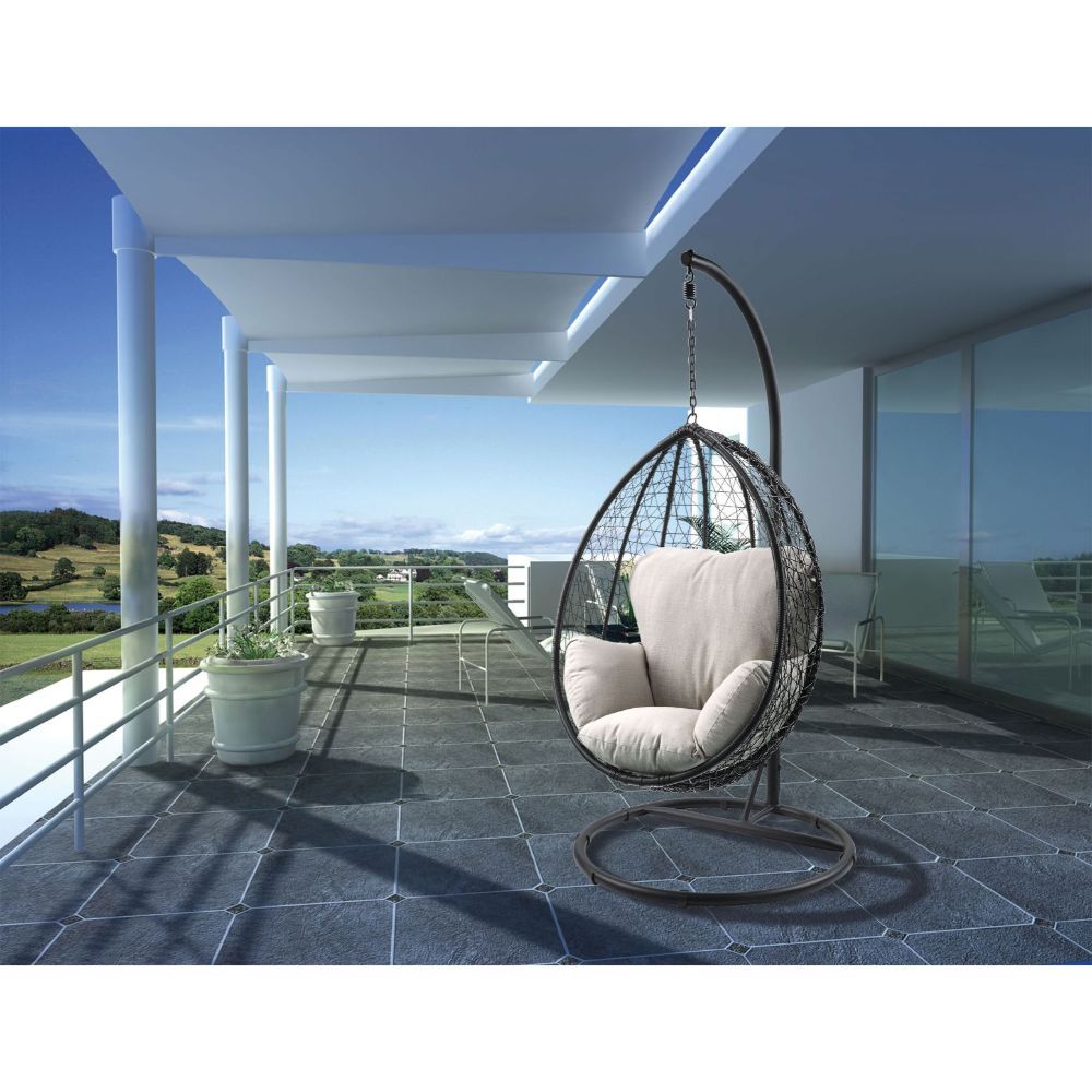 ACME Simona - Patio Swing Chair with Stand | Meri Furniture