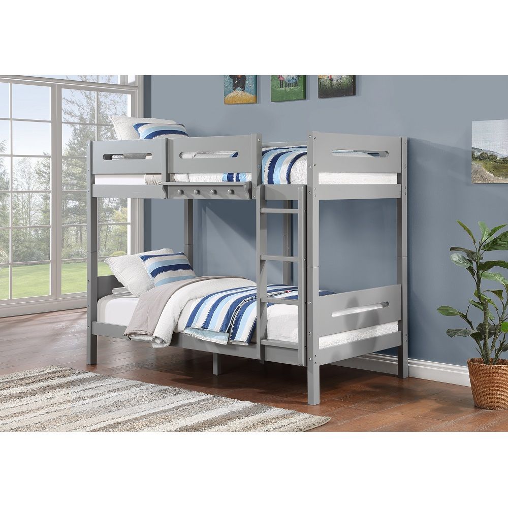 ACME Edah - Twin Over Twin Bunk Bed - Gray | Meri Furniture