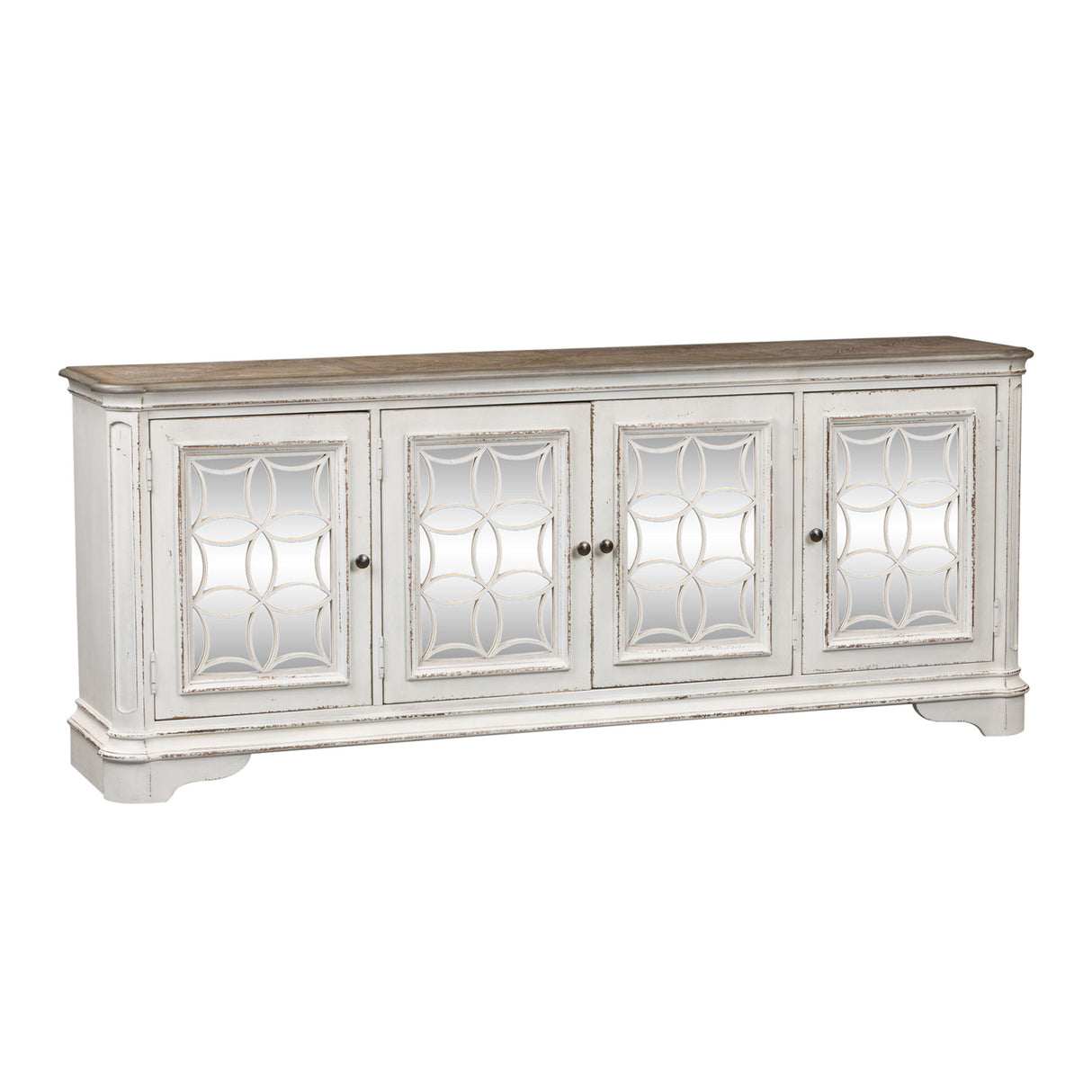 Liberty Furniture Magnolia Manor - 4 Doors TV Console - White | Meri Furniture