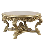ACME Bernadette - Dining Table - Gold Finish - 32" | Meri Furniture