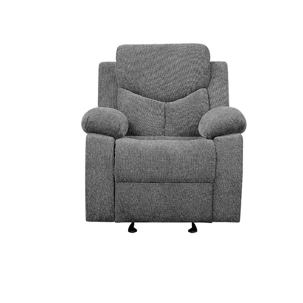 ACME Kalen - Glider Recliner - Gray Chenille | Meri Furniture