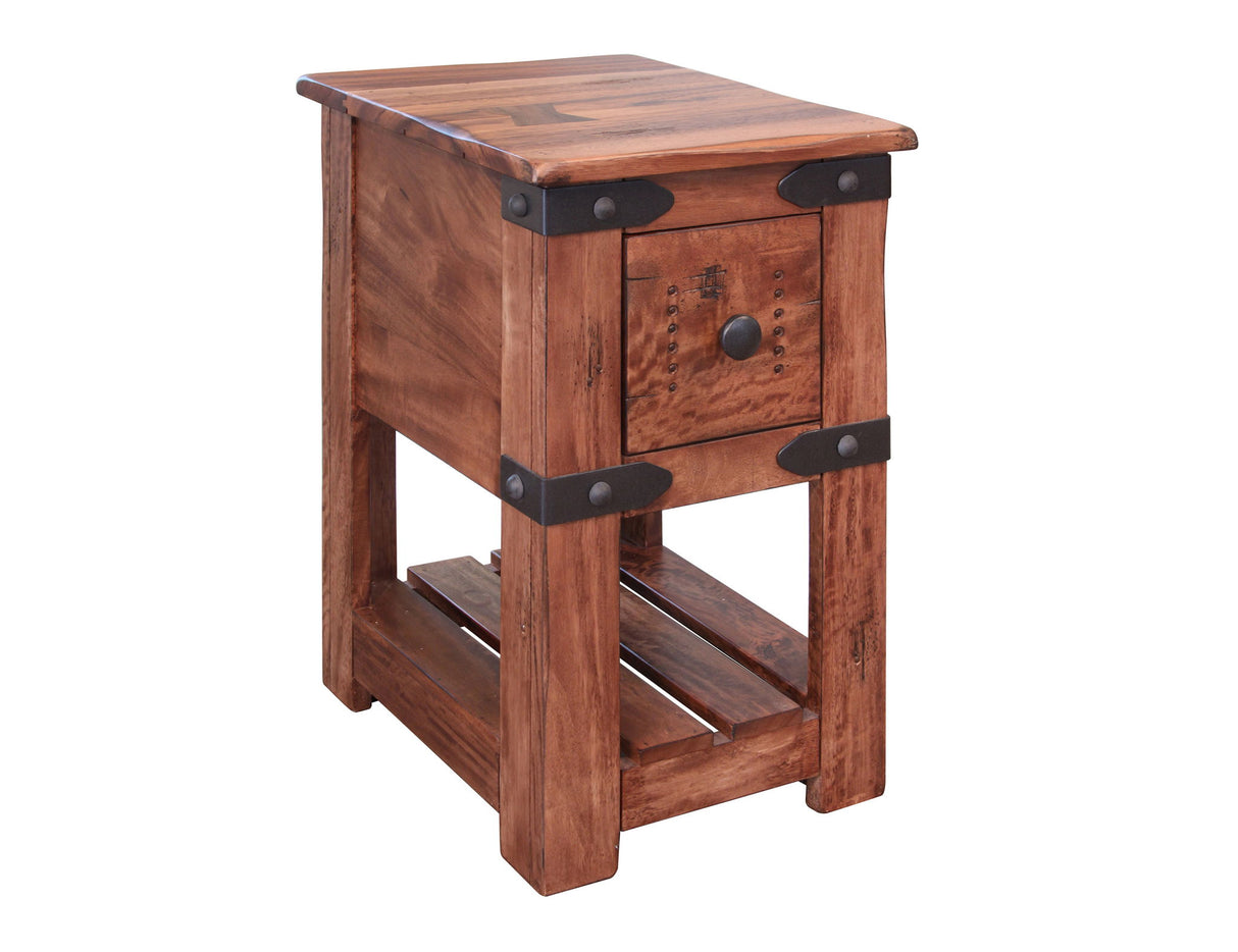 International Furniture Direct Parota II - Chairside Table - Cinnamon Brown | Meri Furniture