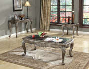 ACME KD, Rect. Coffee Table w/Marble Top • Curved Apron w/Scrolled Ornamental Details • Leg: Queen Anne w/Leaf Accent | Meri Furniture