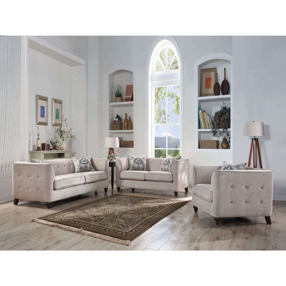 ACME Cyndi - Loveseat - Tan Velvet | Meri Furniture