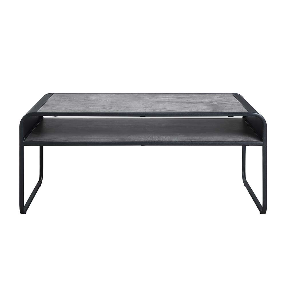 ACME Raziela - Coffee Table - Concrete Gray & Black Finish | Meri Furniture