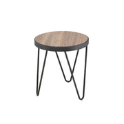 ACME The Bage occasional collection express your hipness with stylish industrial inspired design, its top is the perfect match for your living room space. Its banded edge gives it a solid look setting on the 3 "V" dark metal legs. | Meri Furniture