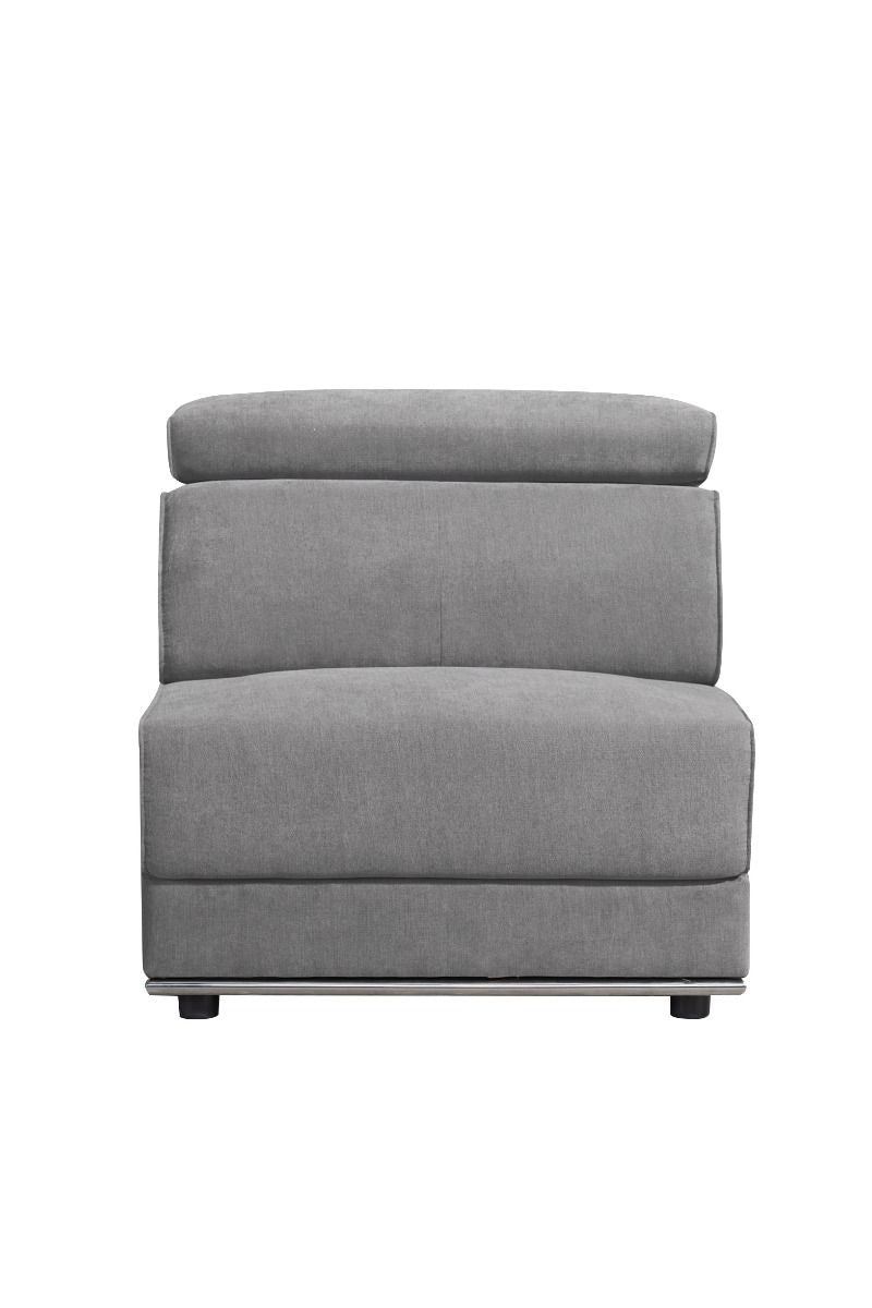 ACME Alwin - Armless Chair - Dark Gray Fabric | Meri Furniture