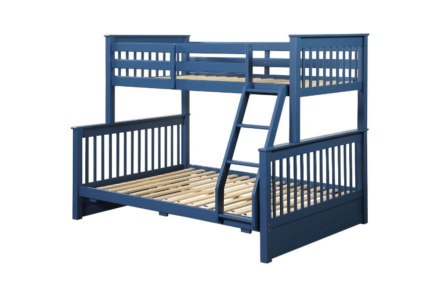 ACME Harley II - Twin Over Full Bunk Bed - Navy Blue Finish | Meri Furniture