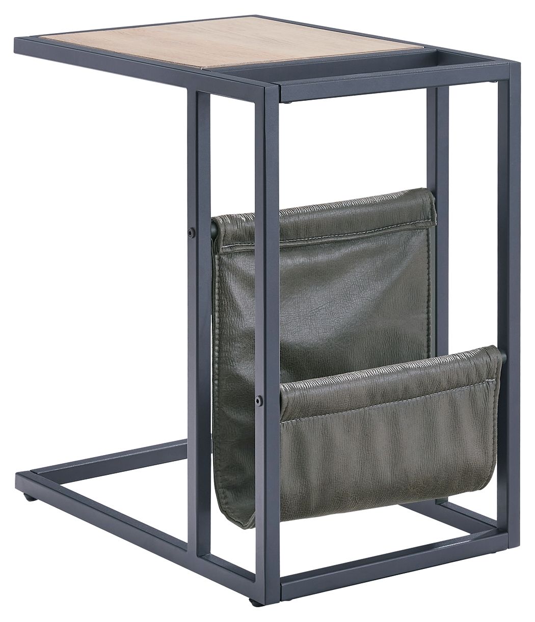 Signature Design by Ashley® Freslowe - Light Brown / Black - Chair Side End Table With Magazine Basket | Meri Furniture