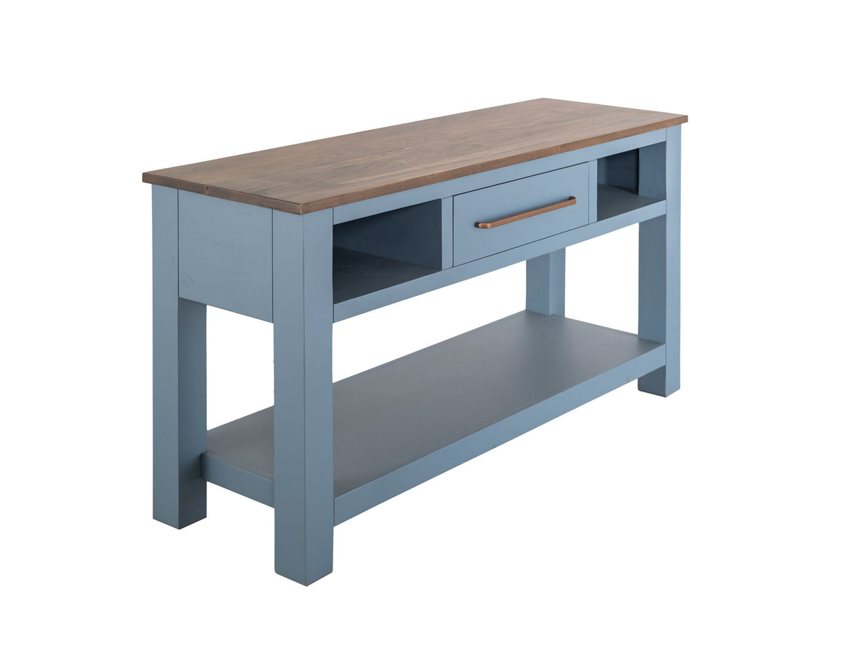 International Furniture Direct Alban - Sofa Table - Blue / Brown | Meri Furniture