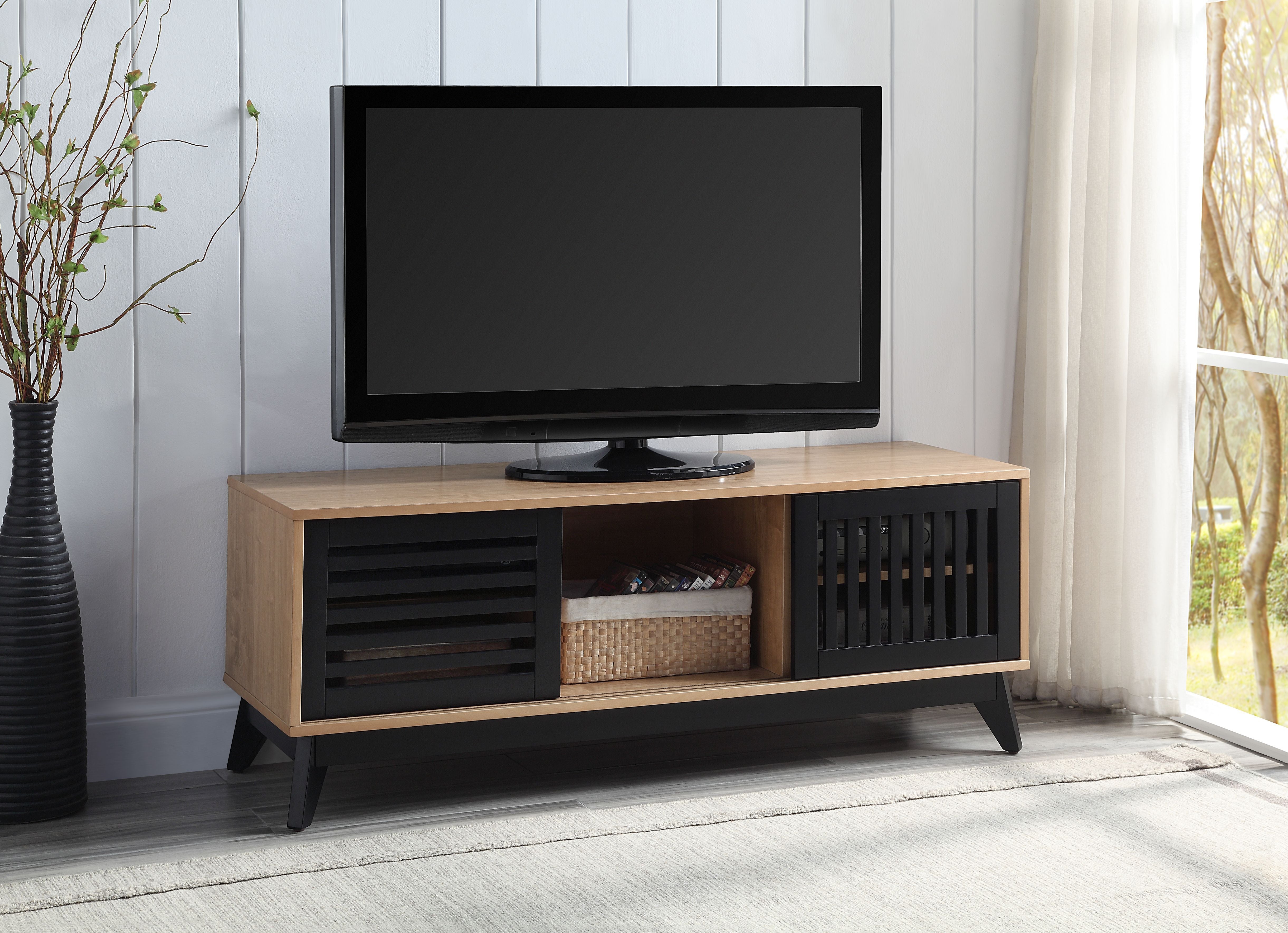 ACME Gamaliel - TV Stand - Oak & Espresso Finish | Meri Furniture