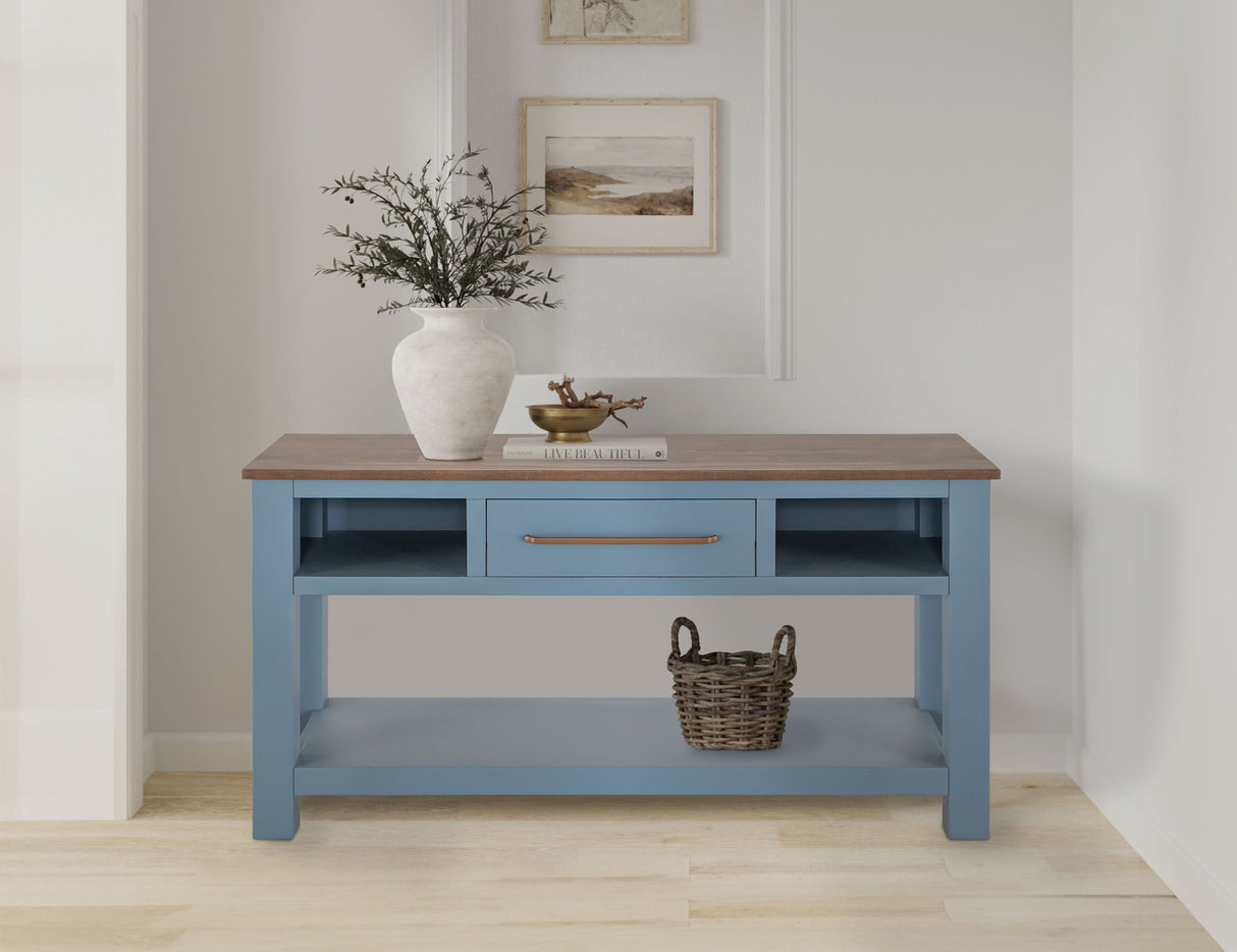 International Furniture Direct Alban - Sofa Table - Blue / Brown | Meri Furniture