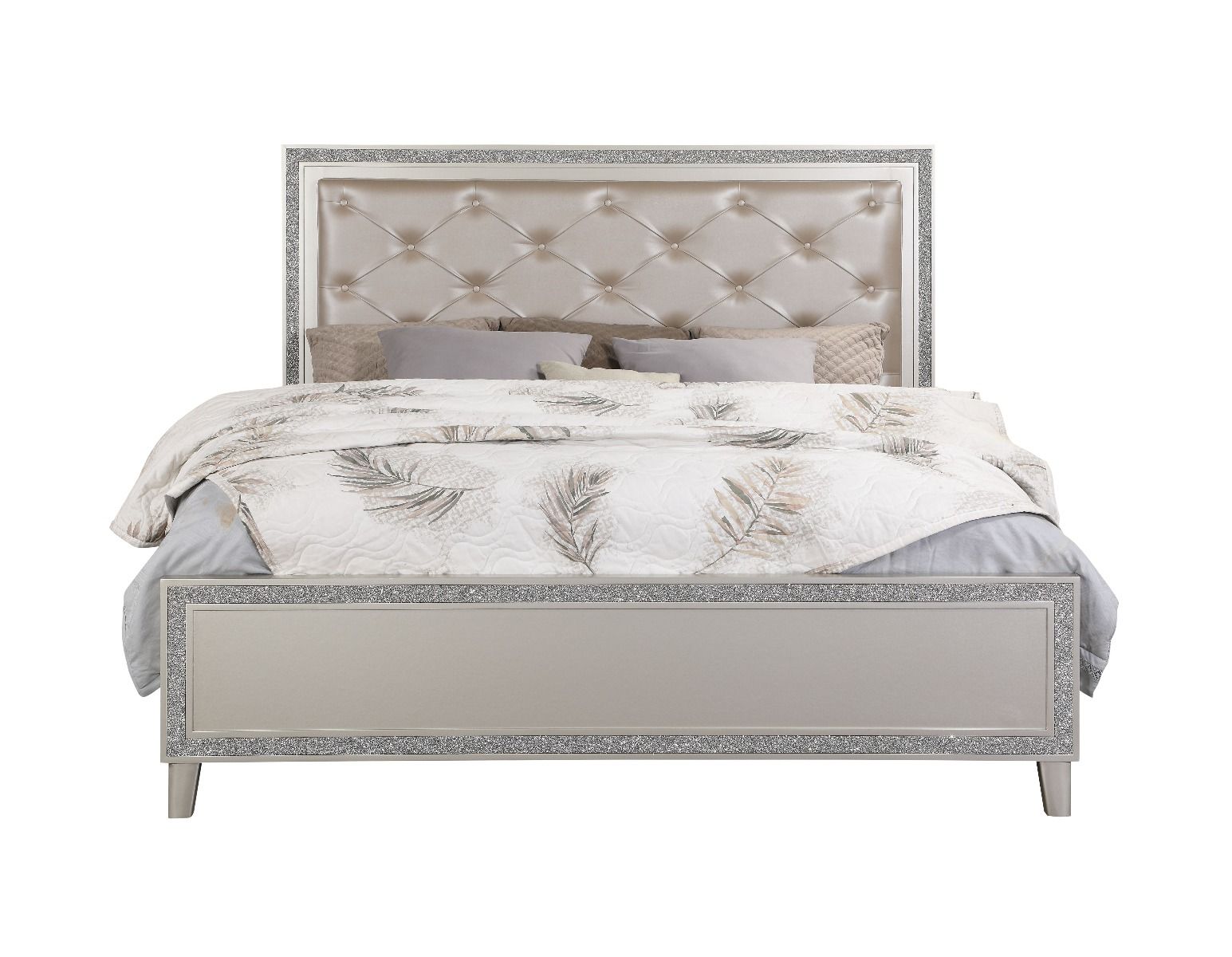 ACME Box Spring Not RequiredPadded Headboard & Storage Footboard Button Tufted HeadboardRaised Molding Trim | Meri Furniture