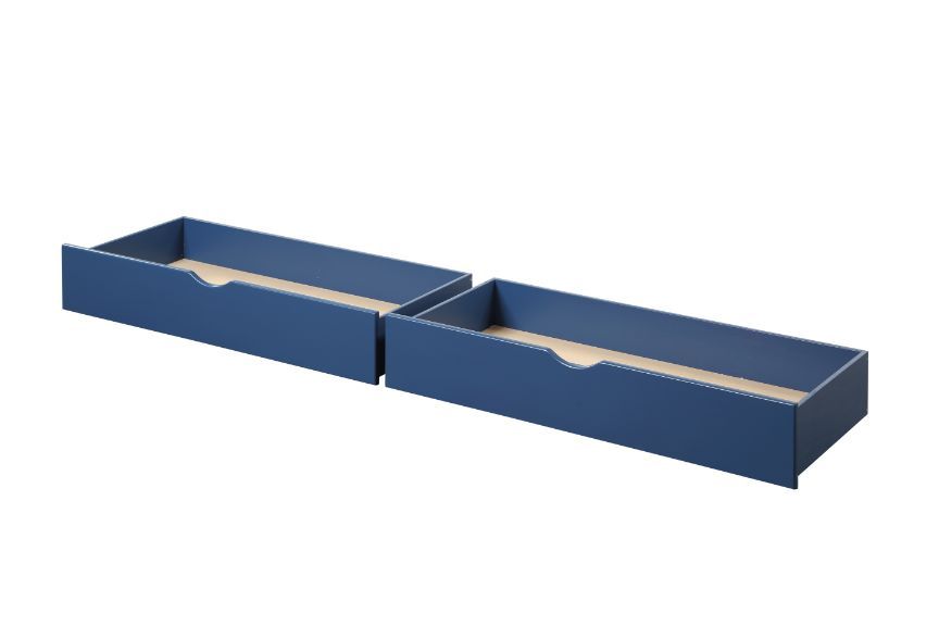 ACME Harley II - Twin Over Full Bunk Bed - Navy Blue Finish | Meri Furniture