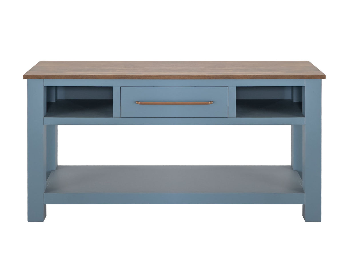 International Furniture Direct Alban - Sofa Table - Blue / Brown | Meri Furniture
