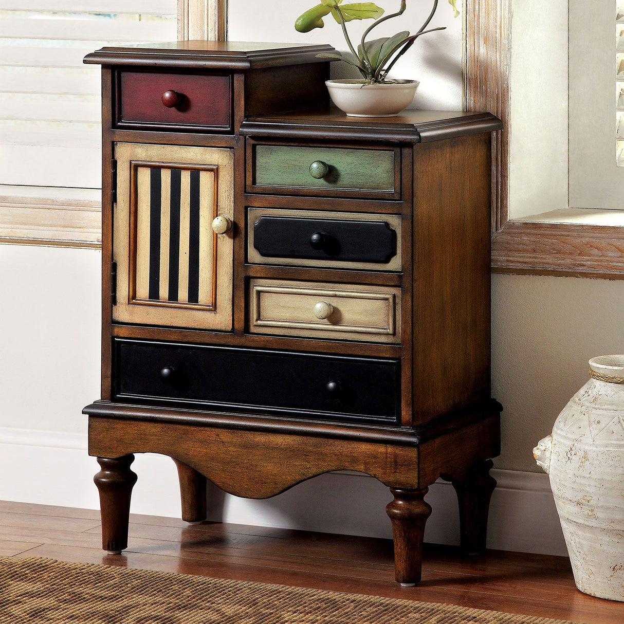 Furniture of America Neche - Accent Chest - Multi / Antique Walnut | Meri Furniture