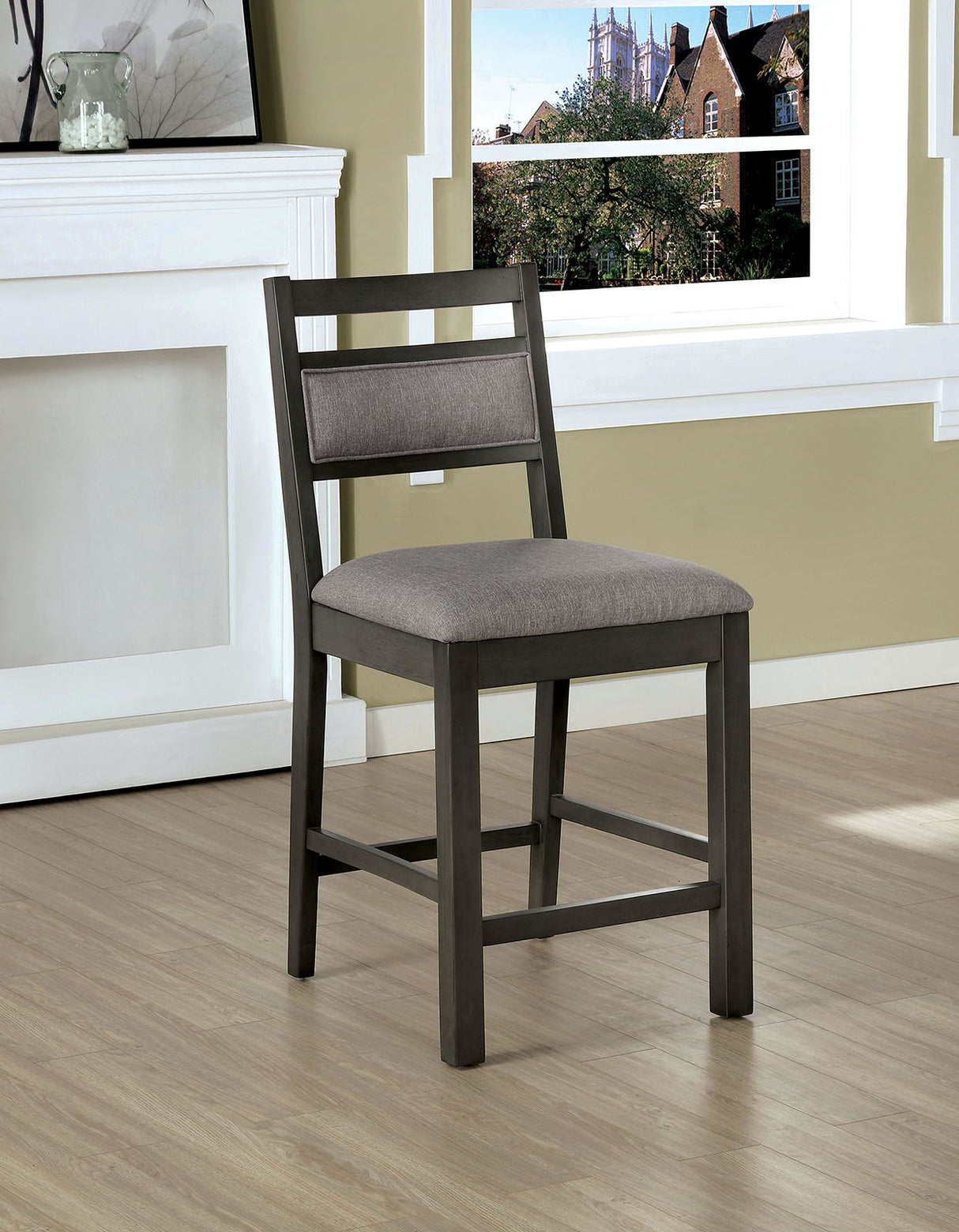 Furniture of America Vicky - Counter Height Chair(Set of 2) - Gray | Meri Furniture