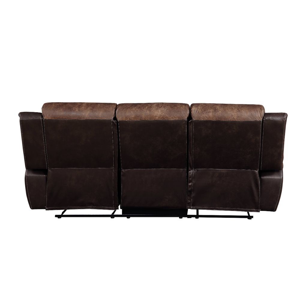 ACME Jaylen - Sofa - Toffee & Espresso Polished Microfiber | Meri Furniture