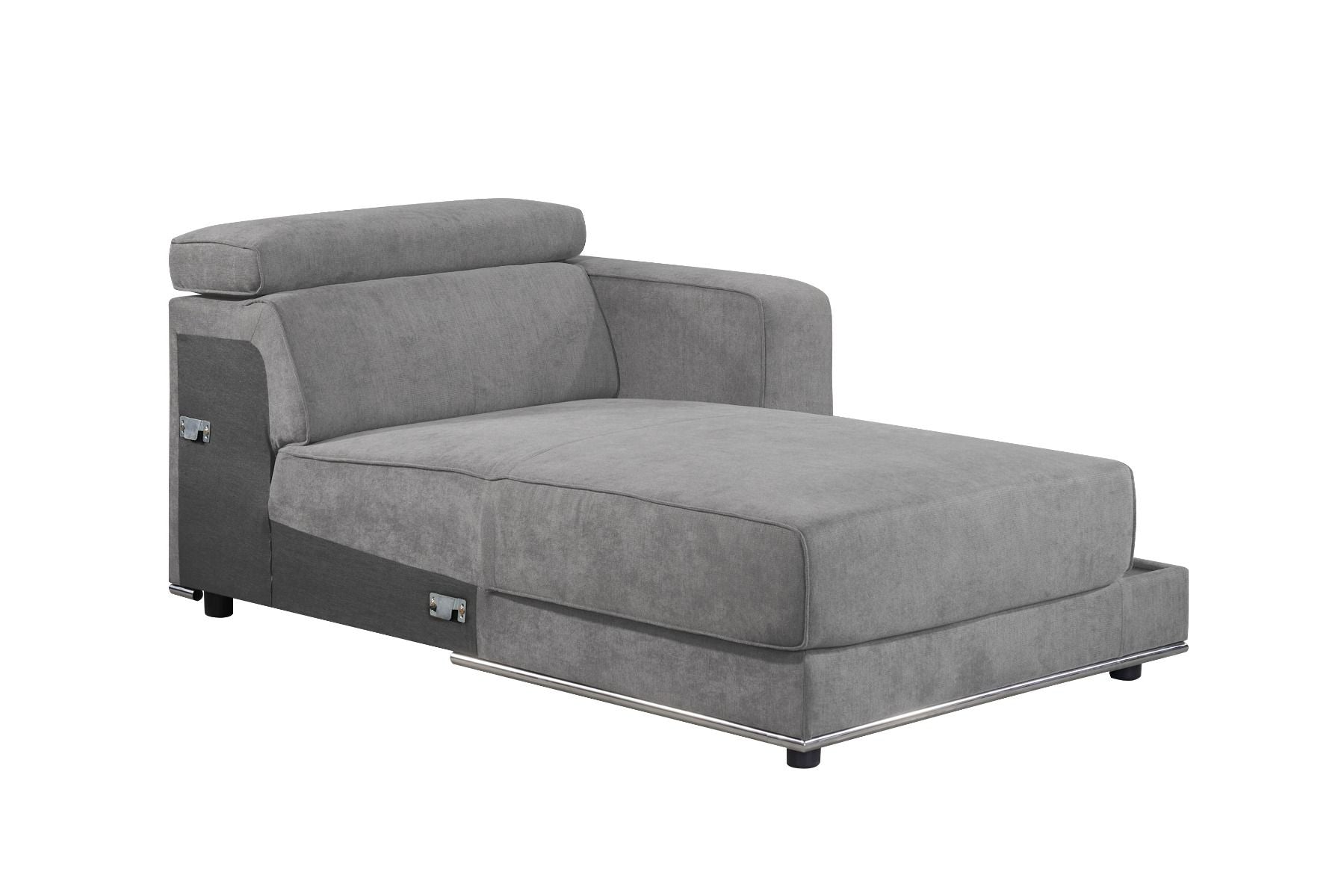 ACME Alwin - Chaise - Dark Gray Fabric | Meri Furniture