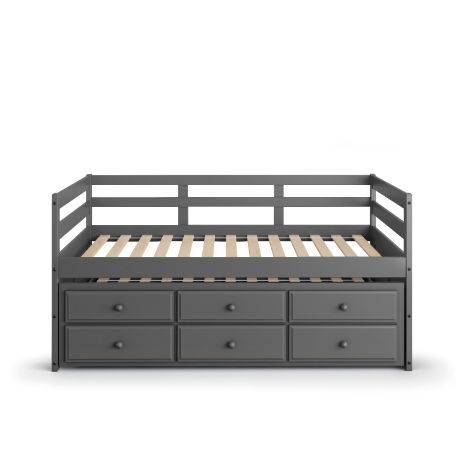 ACME Darcie - Captain Bed - Gray Finish | Meri Furniture