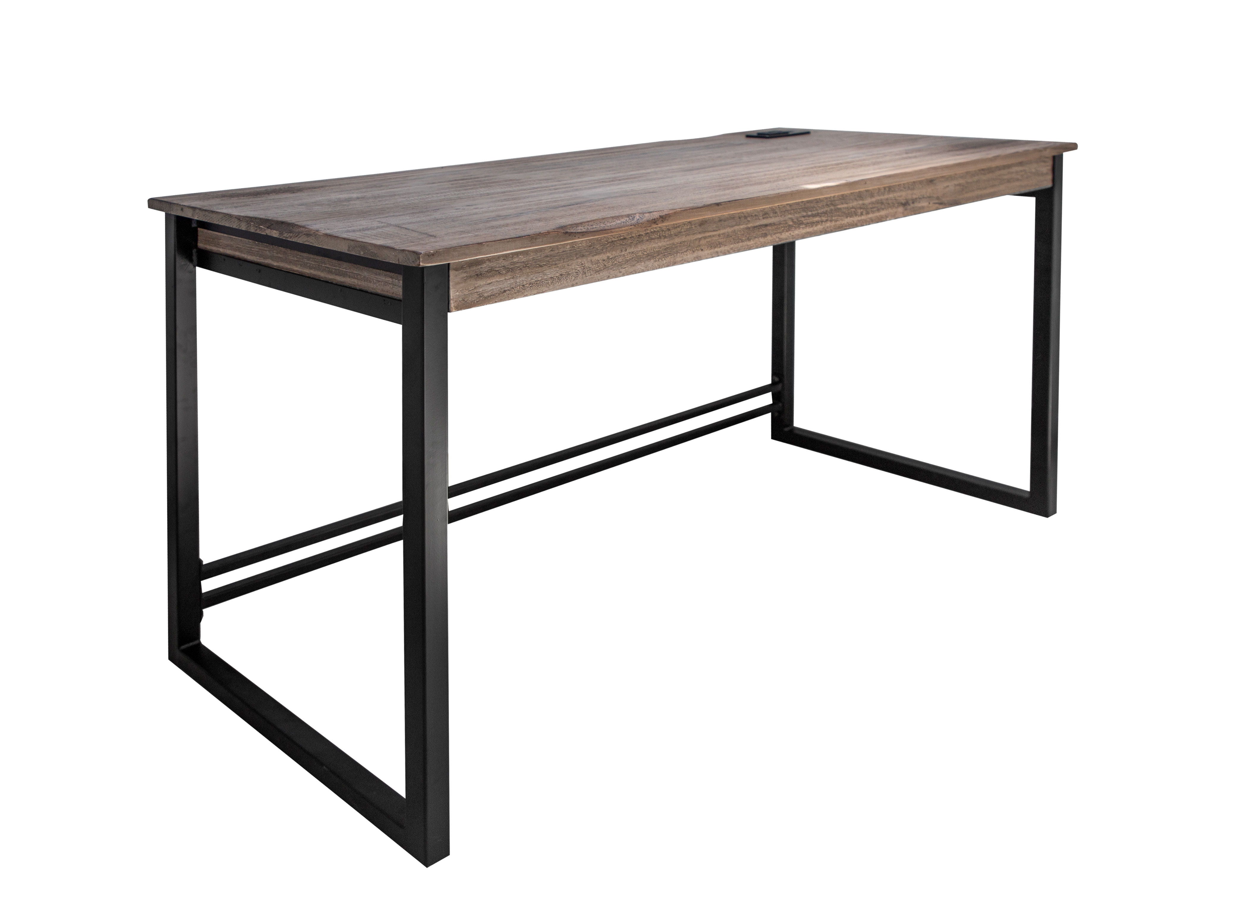 International Furniture Direct Blacksmith - Desk - Truffle Brown / Oil Black | Meri Furniture