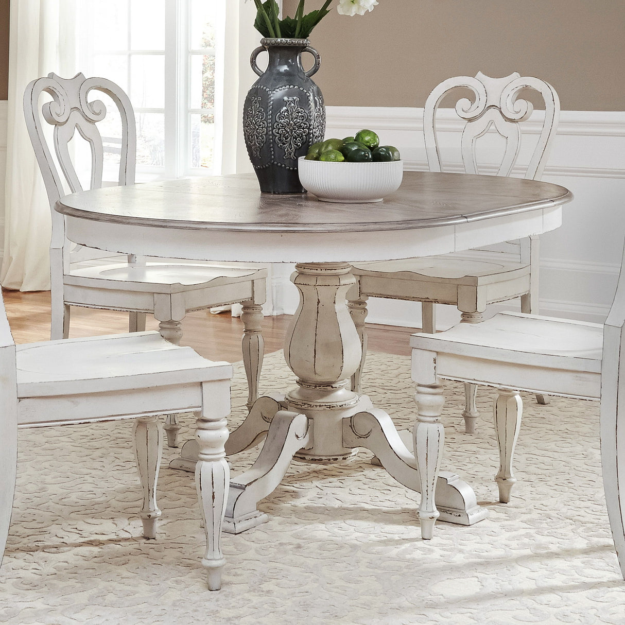 Liberty Furniture Magnolia Manor - Pedestal Table - White | Meri Furniture