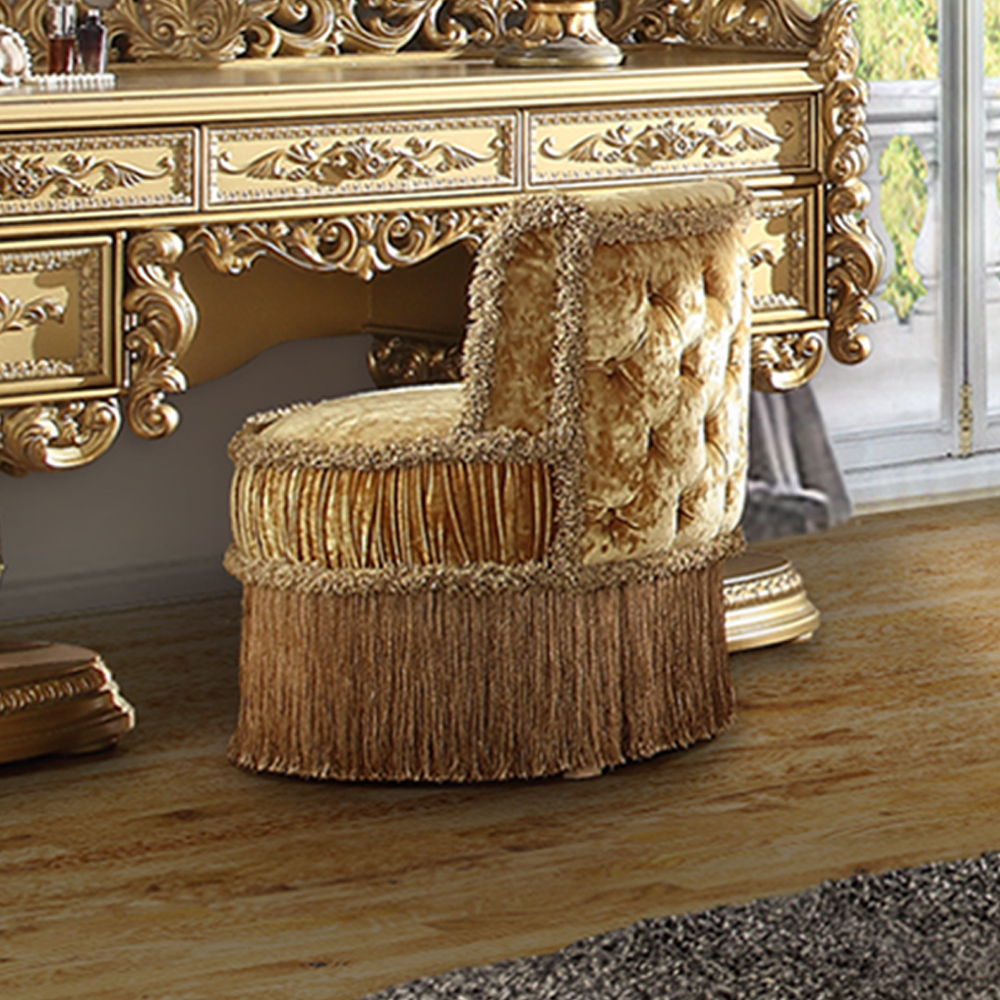 ACME Bernadette - Stool - Gold Velvet | Meri Furniture