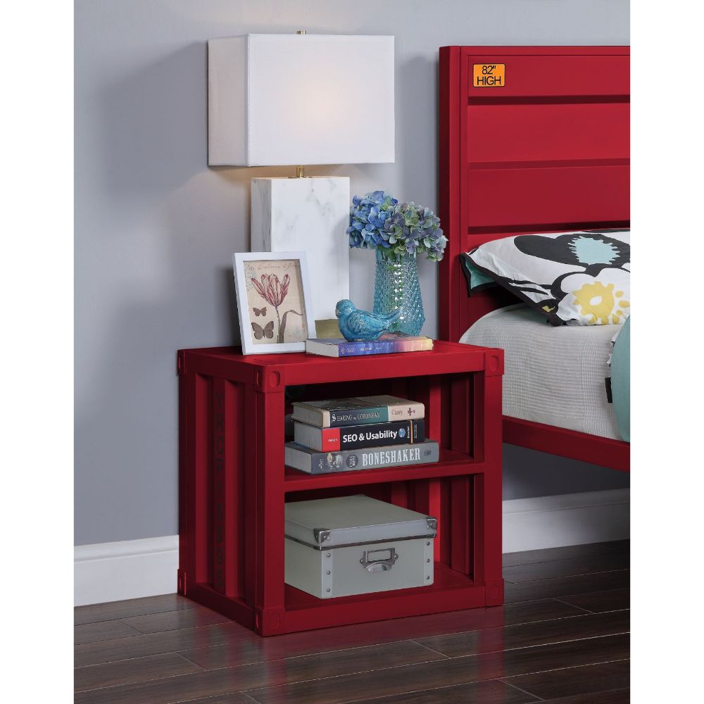ACME KD, Storage: 2 Open Compartments (1 Metal Fixed Shelf) • Features: Metal Frame, Recessed Panels (Cargo Container Panels) • (NO LEGS) •• CONSTRUCTION •• Metal Case: Iron Plate (40 x 40mm) ••• Clearance Floor to Bottom Frame? | Meri Furniture